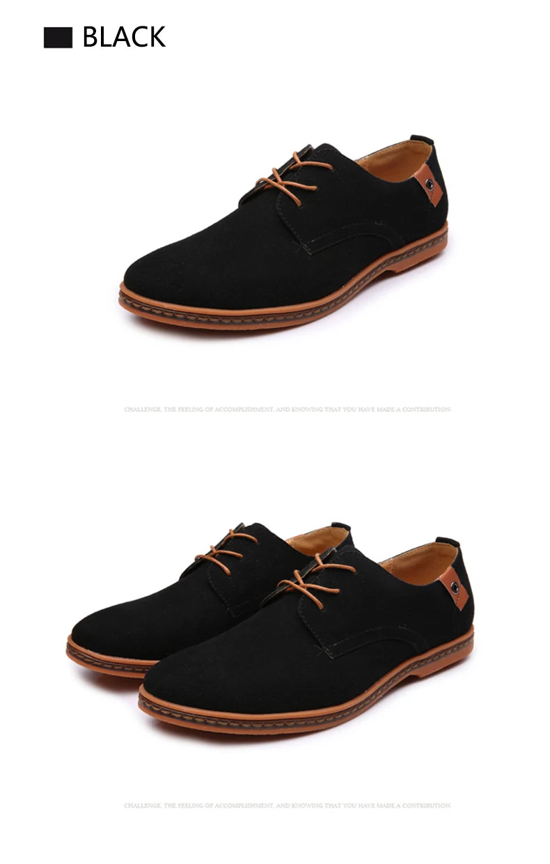 2024 Spring Suede Leather Oxford Casual Shoes - Comfortable Classic Sneakers, Large Size Flats.
