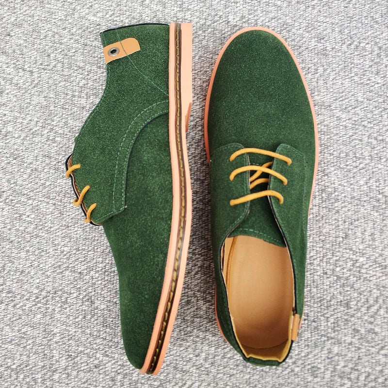 2024 Spring Suede Leather Oxford Casual Shoes - Comfortable Classic Sneakers, Large Size Flats.