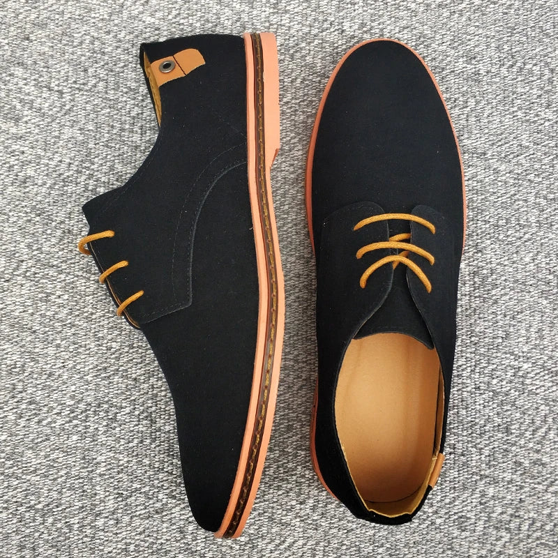 2024 Spring Suede Leather Oxford Casual Shoes - Comfortable Classic Sneakers, Large Size Flats.