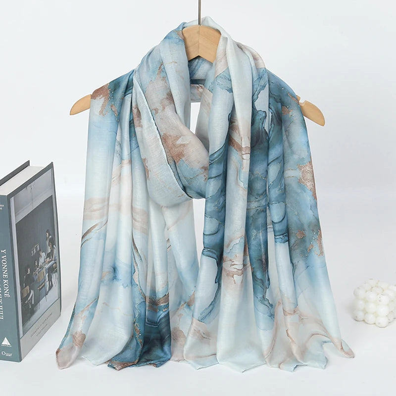 Hijab Leopard Print Watercolor Soft Muslim Hijabs  Headscarf Warm