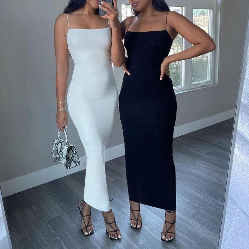 Summer Black Sexy Dress Women Streetwear Casual Clubwear Elegant Party Dresses