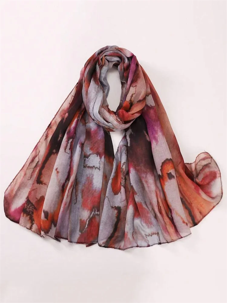 Hijab Leopard Print Watercolor Soft Muslim Hijabs  Headscarf Warm