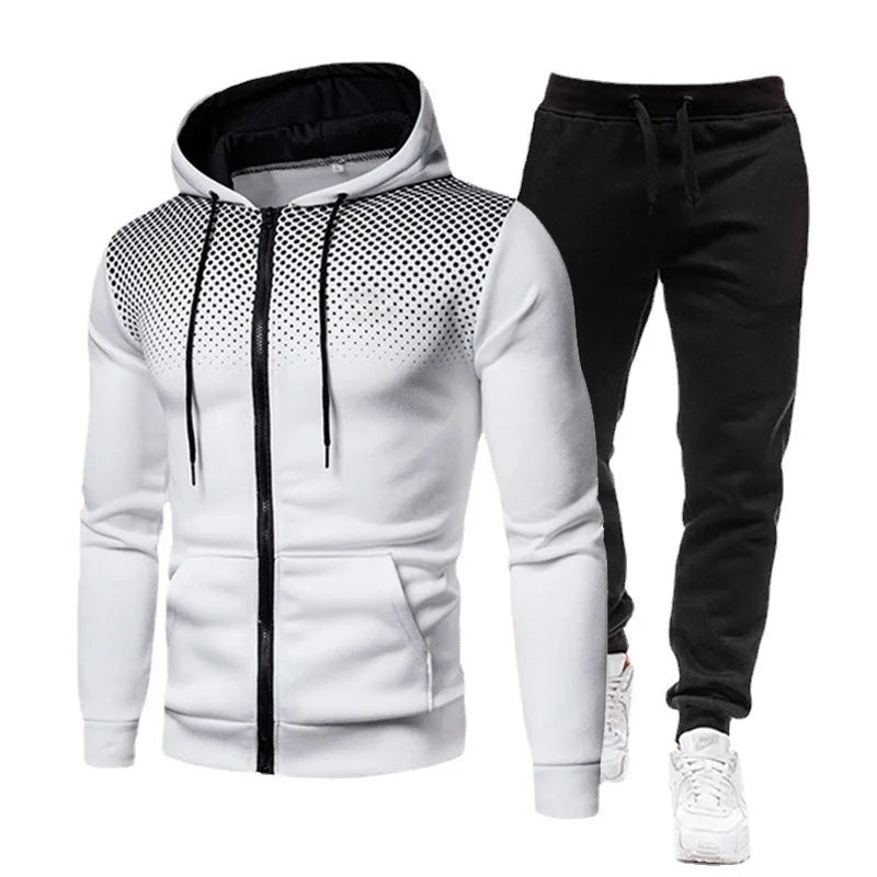 2023 Autumn/Winter Fleece Sweater Pants Set for Men New European and American Sports Hat Set