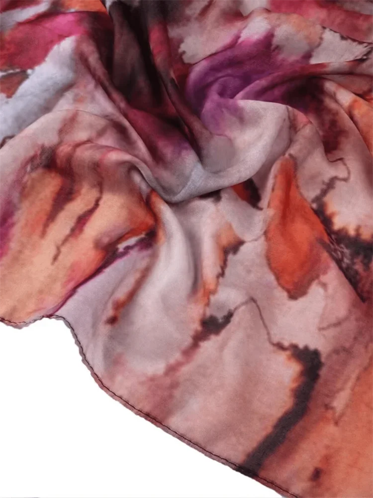 Hijab Leopard Print Watercolor Soft Muslim Hijabs  Headscarf Warm