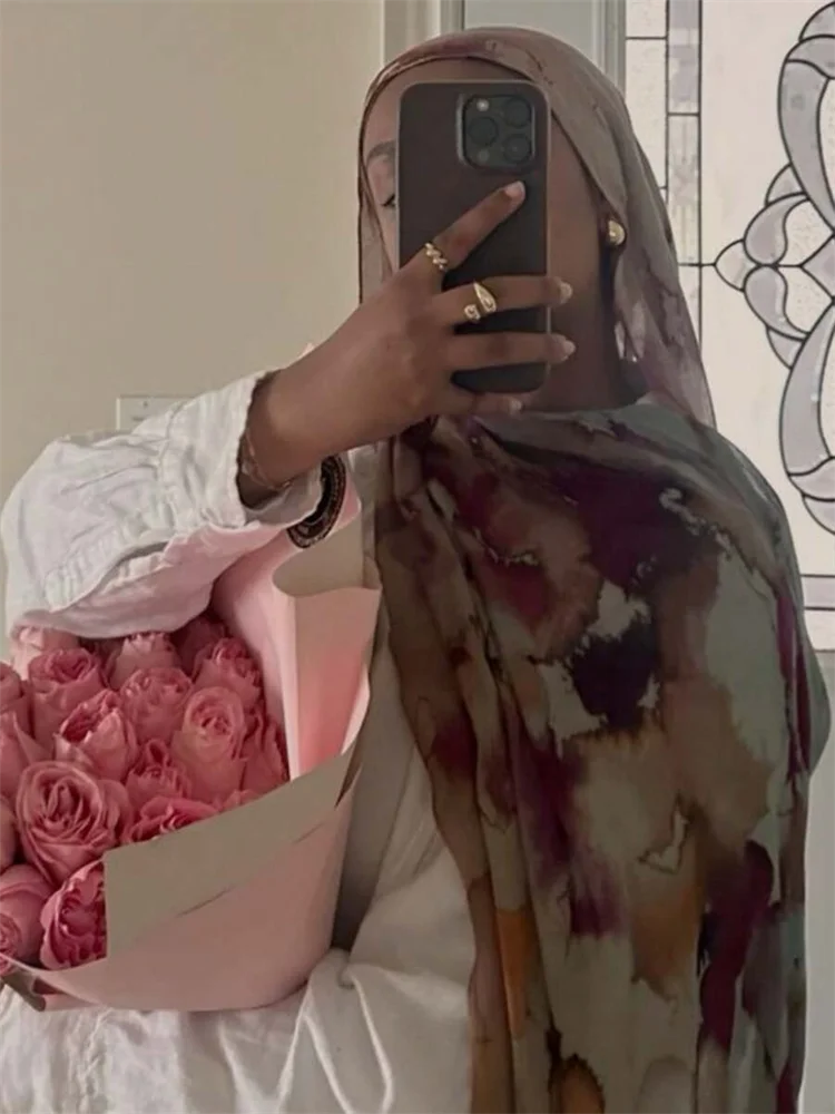 Hijab Leopard Print Watercolor Soft Muslim Hijabs  Headscarf Warm