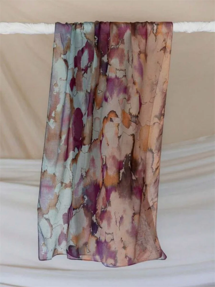 Hijab Leopard Print Watercolor Soft Muslim Hijabs  Headscarf Warm