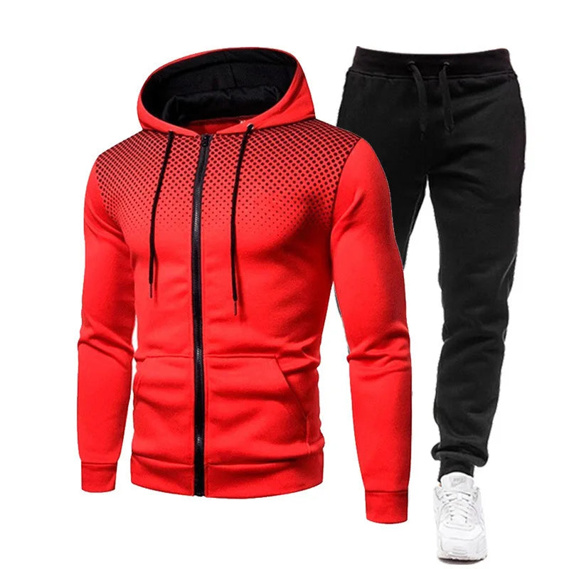 2023 Autumn/Winter Fleece Sweater Pants Set for Men New European and American Sports Hat Set