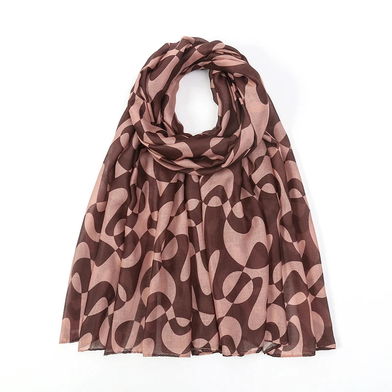 Hijab Leopard Print Watercolor Soft Muslim Hijabs  Headscarf Warm