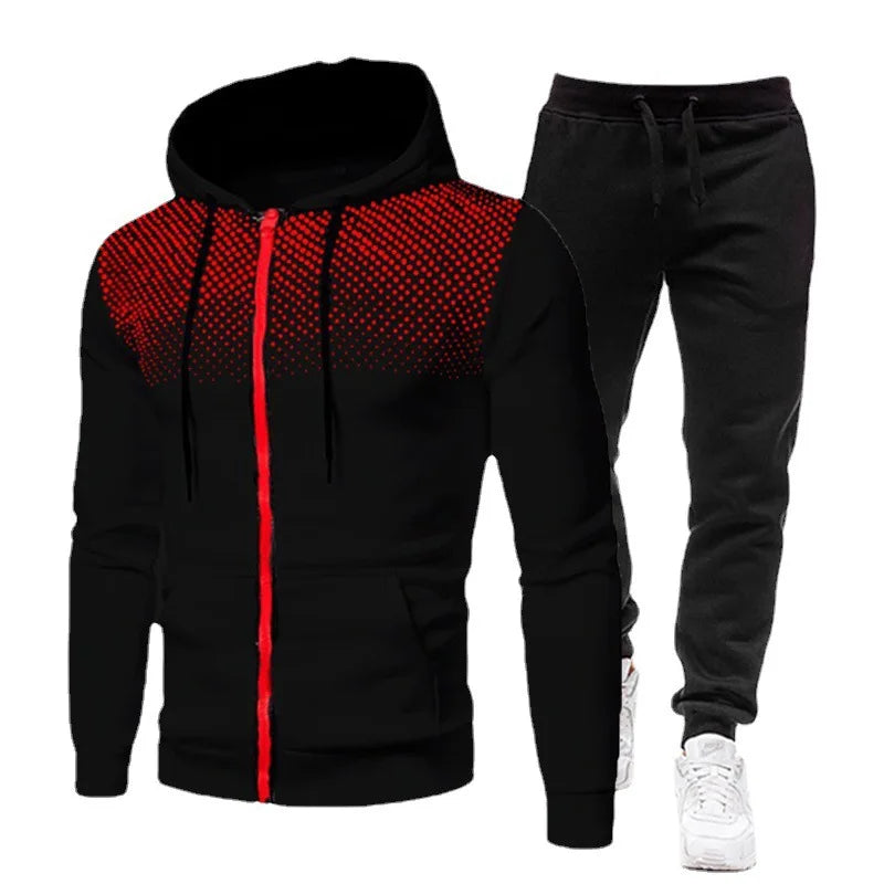 2023 Autumn/Winter Fleece Sweater Pants Set for Men New European and American Sports Hat Set