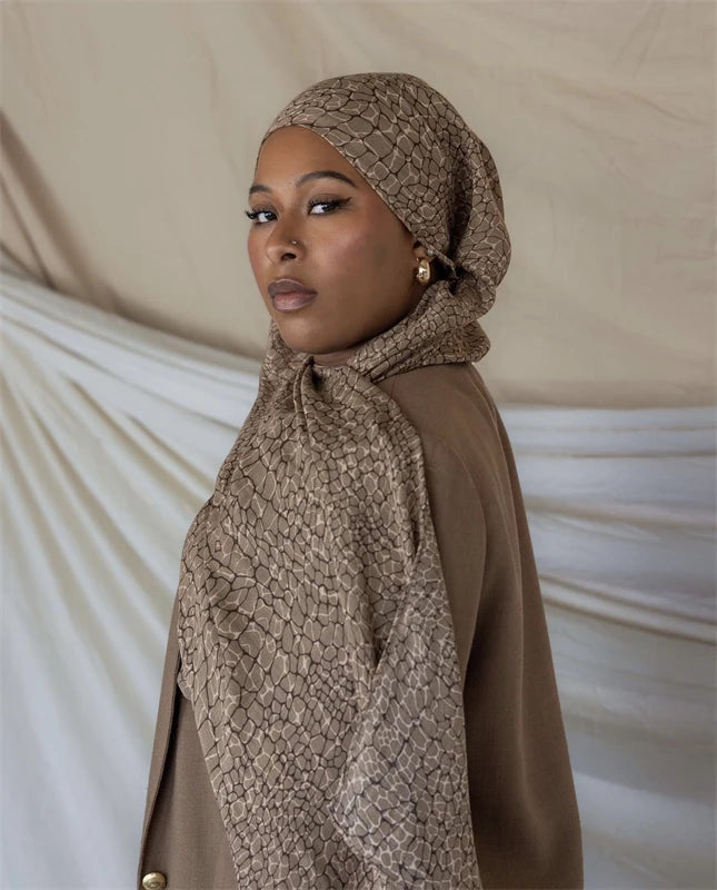Hijab Leopard Print Watercolor Soft Muslim Hijabs  Headscarf Warm