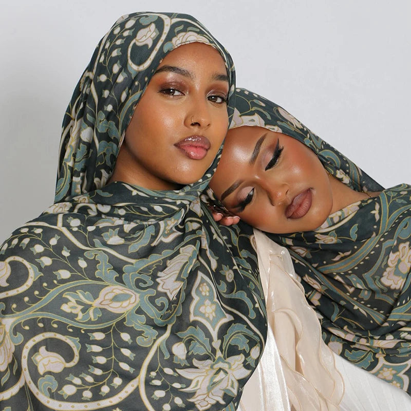 Hijab Leopard Print Watercolor Soft Muslim Hijabs  Headscarf Warm