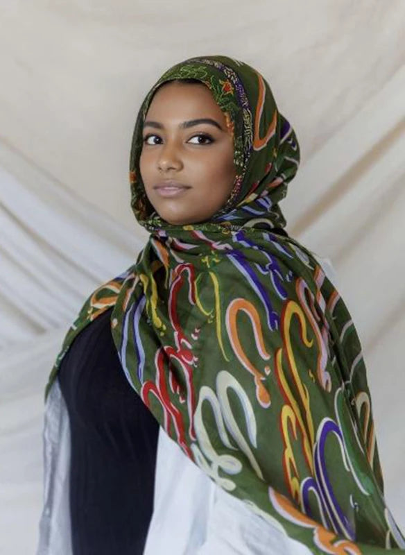 Hijab Leopard Print Watercolor Soft Muslim Hijabs  Headscarf Warm