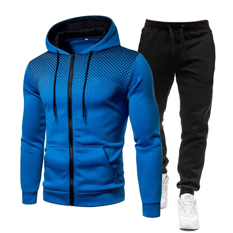 2023 Autumn/Winter Fleece Sweater Pants Set for Men New European and American Sports Hat Set